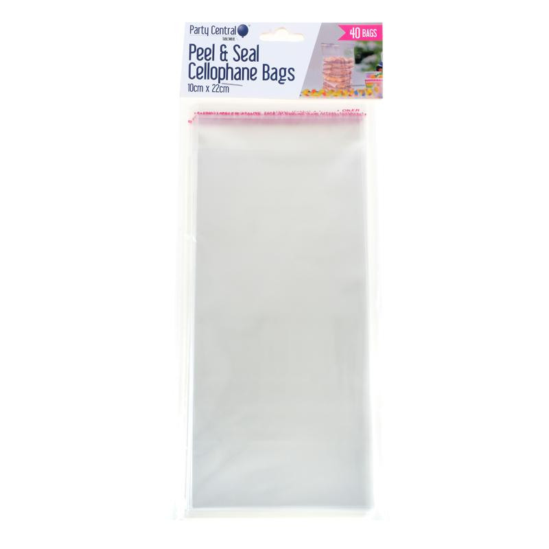 Premium Peel & Seal Cellophane Bags - 10cm x 22cm 40pk NIS Traders