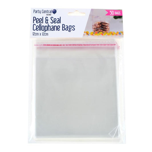 Premium Peel & Seal Cellophane Bags - 12cm x 12cm 50pk NIS Traders