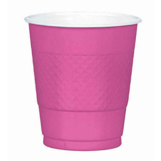 Premium Plastic Cups 355ml (20 Pack) - Bright Pink NIS Traders