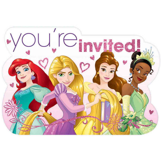 Princess invitations 8pk NIS Traders