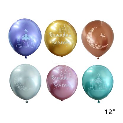 RAMADAN PRINTED CHROME MIX BALLOON (12 PK) NIS Traders