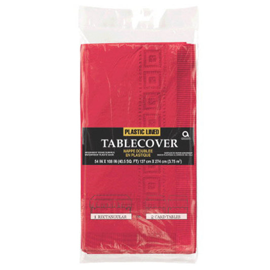 RED Paper & Plastic Lined 3PLY Table Cover NIS Traders