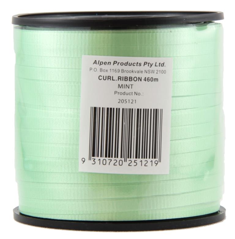 Buy RIBBON CURL.MINT 460m(500yds) at NIS Packaging & Party Supply Brisbane, Logan, Gold Coast, Sydney, Melbourne, Australia