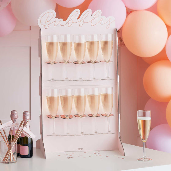 ROSE GOLD FOILED & BLUSH CUT OUT PROSECCO WALL NIS Traders