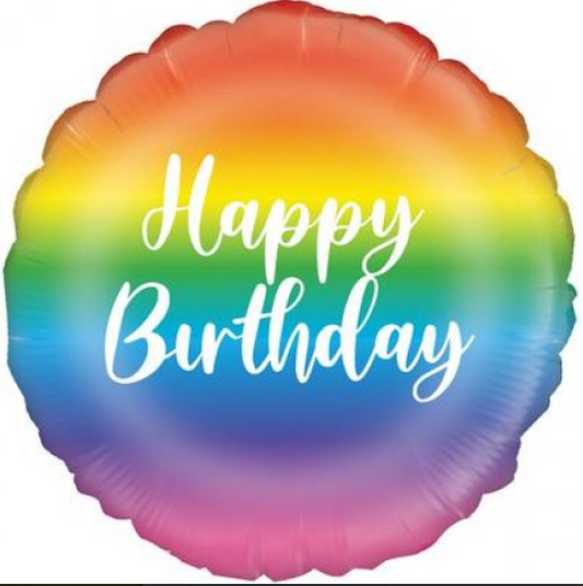 Buy Rainbow Happy Birthday Round Foil Balloon at NIS Packaging & Party Supply Brisbane, Logan, Gold Coast, Sydney, Melbourne, Australia