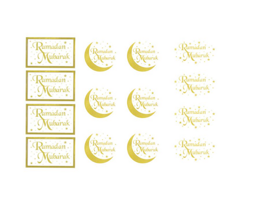 Buy Ramadan Mubarak label stickers at NIS Packaging & Party Supply Brisbane, Logan, Gold Coast, Sydney, Melbourne, Australia