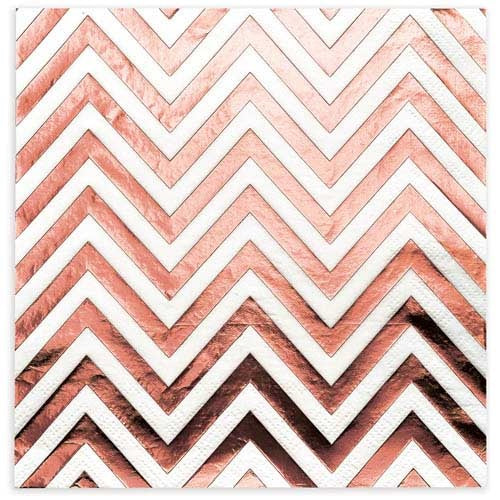 Rose Gold Printed Napkins 10pk NIS Traders