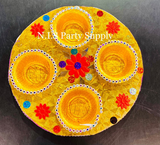 Round Decoration Thali 4 sections NIS Traders