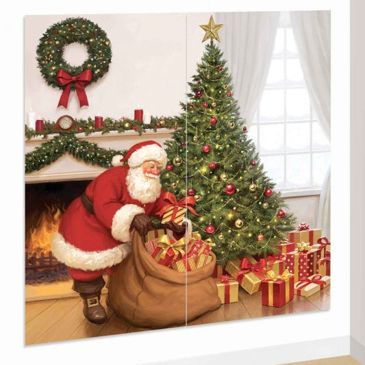 SANTA CLAUS SCENE Sstters Wall Decorating Kit NIS Traders