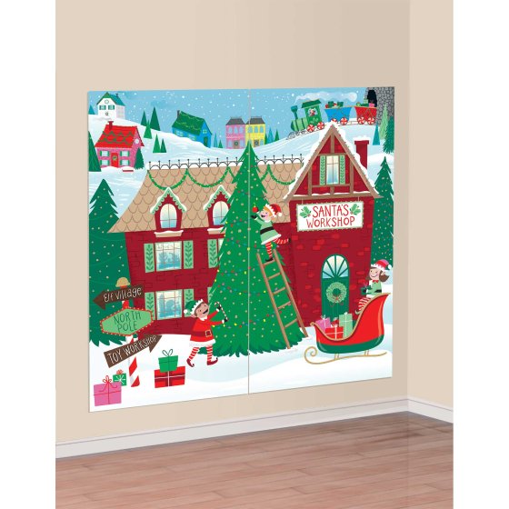 SANTA'S WORKSHOP Scene Setters Add on Wall Decorations NIS Traders