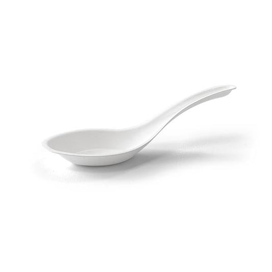 White Sugarcane Soup Spoon 100pcs 140x42x46mm