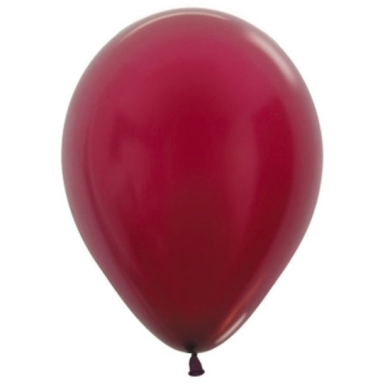 SEMPERTEX 30CM METALLIC BURGUNDY LATEX BALLOONS 518, 100PK NIS Traders