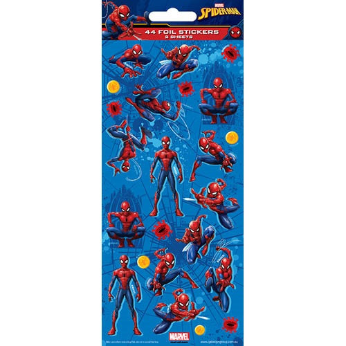 SPIDRMAN Marvel Sticker Book 44 Foil Stickers NIS Traders