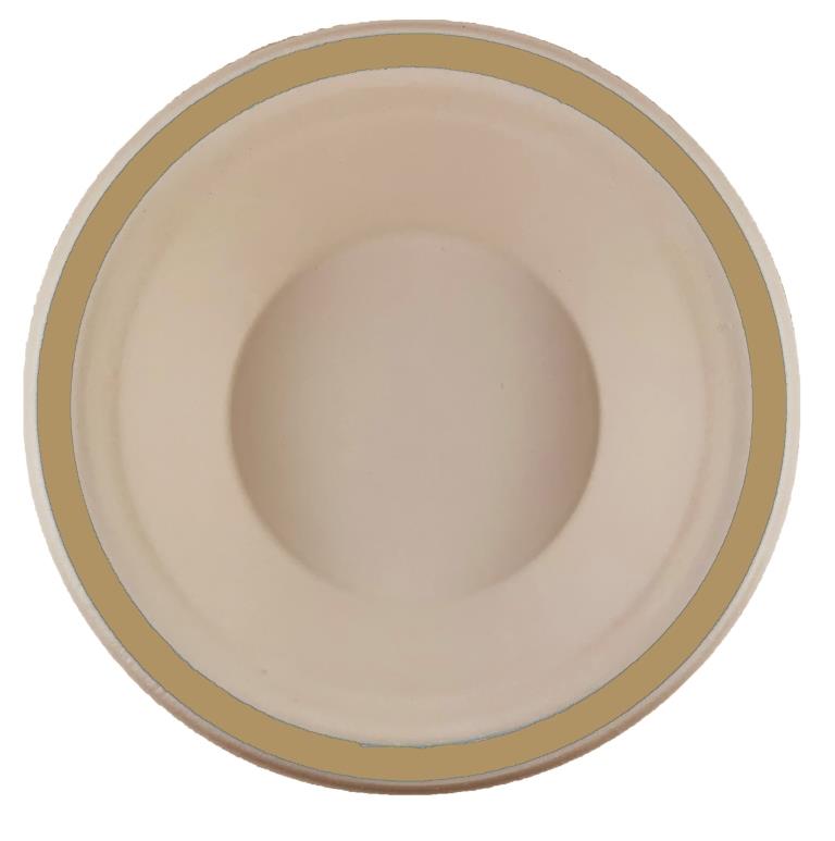 Buy SUGCANE BOWL 160MM GOLD EDGE P10 at NIS Packaging & Party Supply Brisbane, Logan, Gold Coast, Sydney, Melbourne, Australia