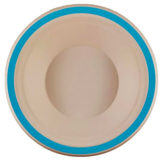 Buy SUGCANE BOWL 160MM LIGHT BLUE EDGE P10 at NIS Packaging & Party Supply Brisbane, Logan, Gold Coast, Sydney, Melbourne, Australia