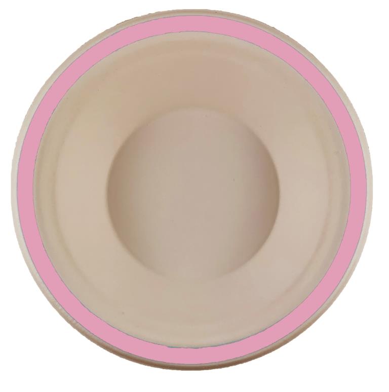 Buy SUGCANE BOWL 160MM LIGHT PINK EDGE P10 at NIS Packaging & Party Supply Brisbane, Logan, Gold Coast, Sydney, Melbourne, Australia