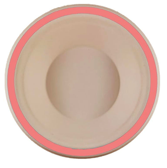 Buy SUGCANE BOWL 160MM ROSEGOLD EDGE 10pk at NIS Packaging & Party Supply Brisbane, Logan, Gold Coast, Sydney, Melbourne, Australia