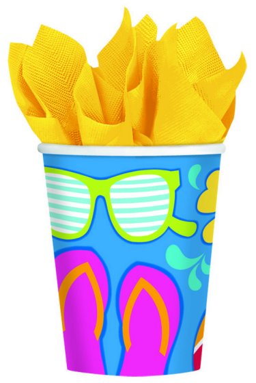 SUMMER SPLASH 266ml Paper Cups 18pk NIS Traders