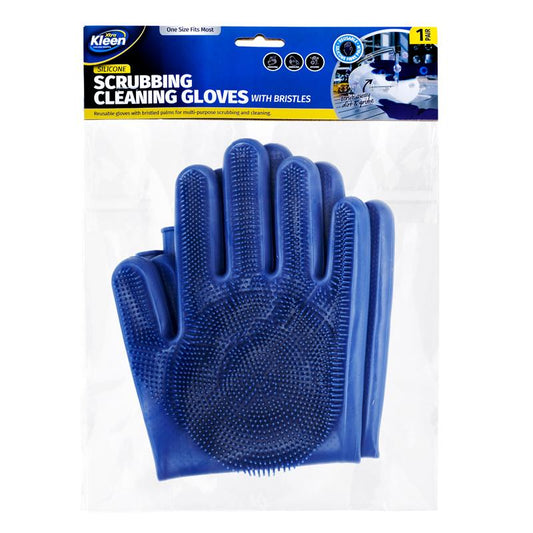 Scrubbing Brush Cleaning Gloves Silicone - Blue 32cm - 1 pairl NIS Traders