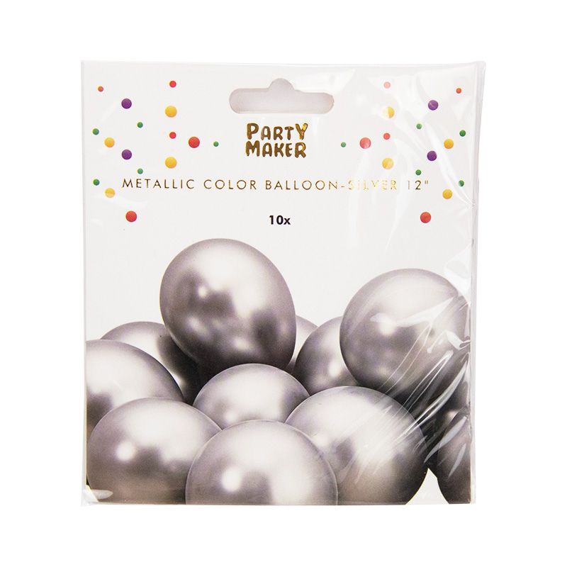 Buy Silver Metallic Balloon 30cm (Chrome) 10 Pack at NIS Packaging & Party Supply Brisbane, Logan, Gold Coast, Sydney, Melbourne, Australia