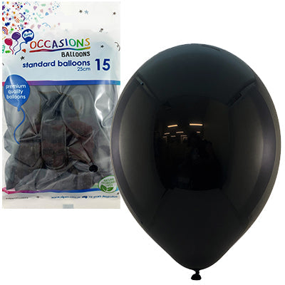 Buy Standard Black Balloons 25cm at NIS Packaging & Party Supply Brisbane, Logan, Gold Coast, Sydney, Melbourne, Australia