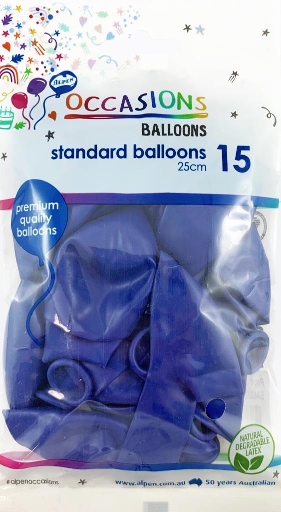 Buy Standard Blue 25cm Balloons at NIS Packaging & Party Supply Brisbane, Logan, Gold Coast, Sydney, Melbourne, Australia