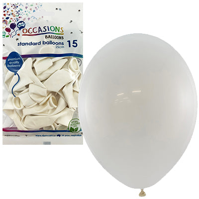 Buy Standard White Balloons 25cm at NIS Packaging & Party Supply Brisbane, Logan, Gold Coast, Sydney, Melbourne, Australia