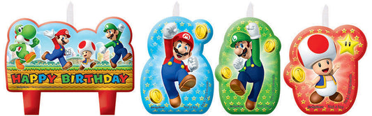 Super Mario Bros BDAY Candle set NIS Traders