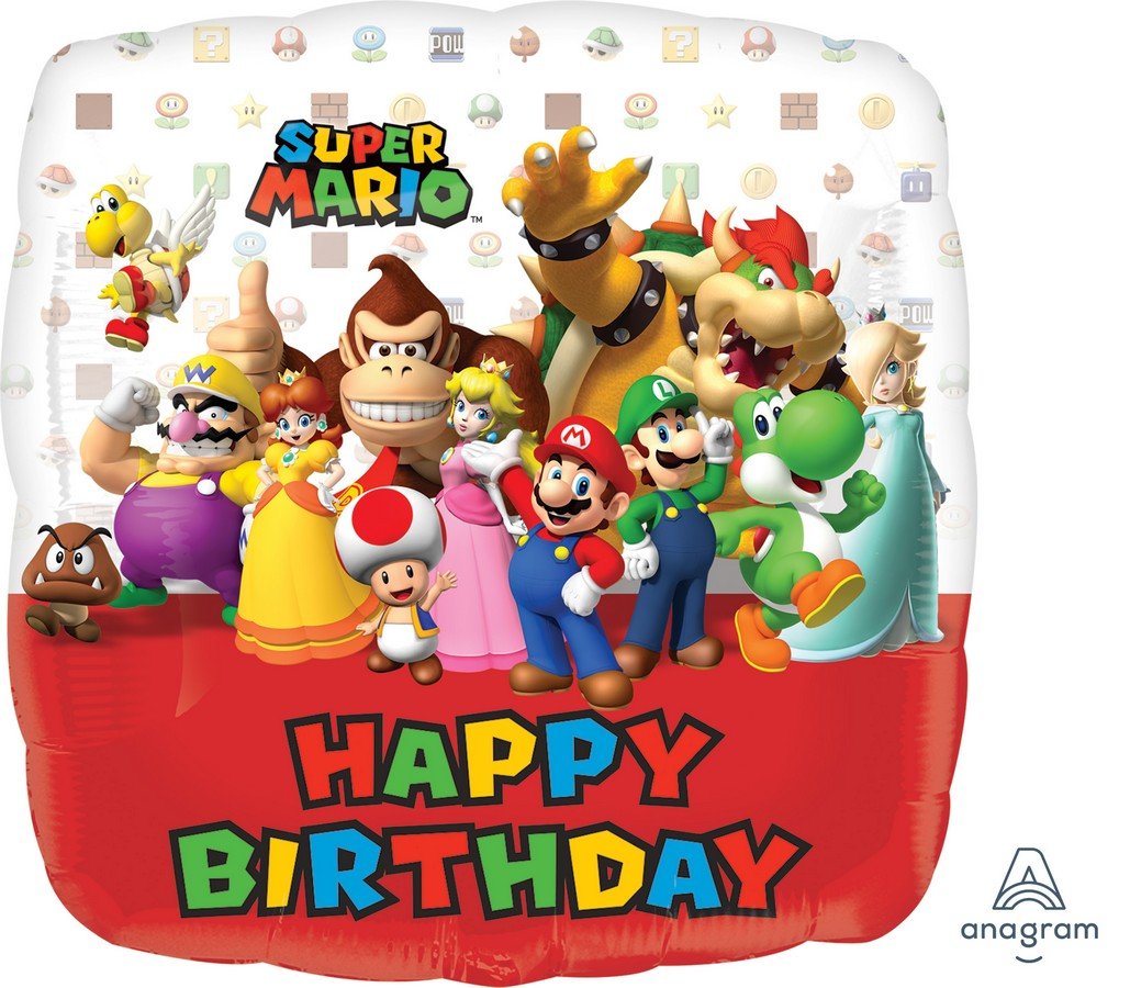 Super Mario foil Balloon 45cm NIS Traders