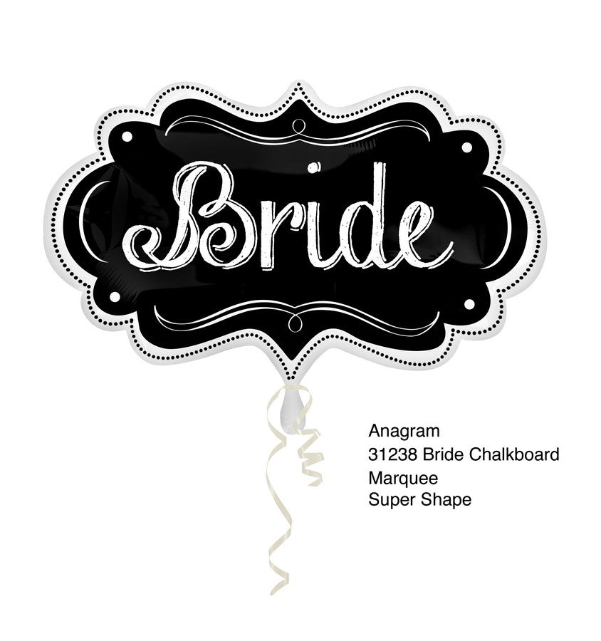 SuperShape Bride Chalkboard Marquee Balloon NIS Traders