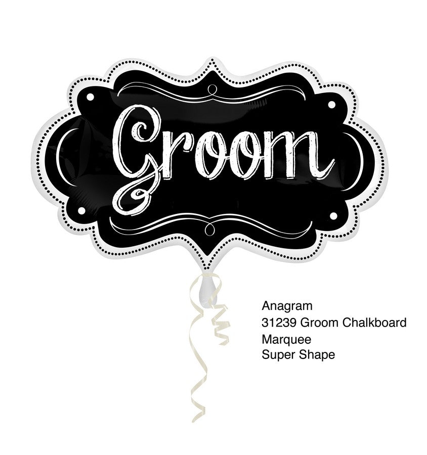 SuperShape Groom Chalkboard Marquee Balloon NIS Traders