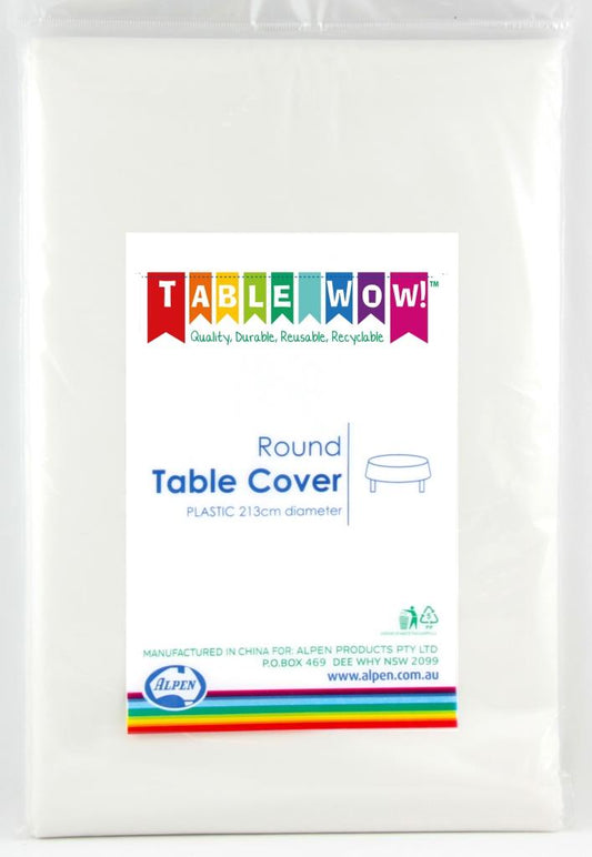 Buy TABLE COVER ROUND WHITE at NIS Packaging & Party Supply Brisbane, Logan, Gold Coast, Sydney, Melbourne, Australia