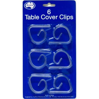 Buy TABLECOVER CLIPS CLEAR P6 at NIS Packaging & Party Supply Brisbane, Logan, Gold Coast, Sydney, Melbourne, Australia