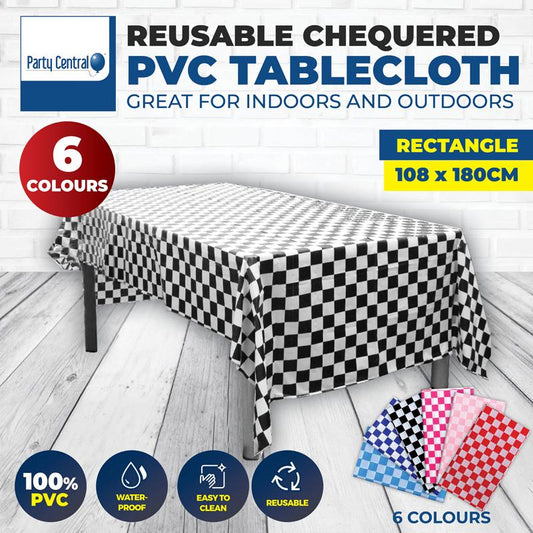 Tablecloth Reusable Chequered Design - 108cm x 180cm NIS Traders