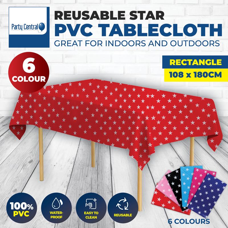 Tablecloth Reusable Star Design - 108cm x 180cm NIS Traders