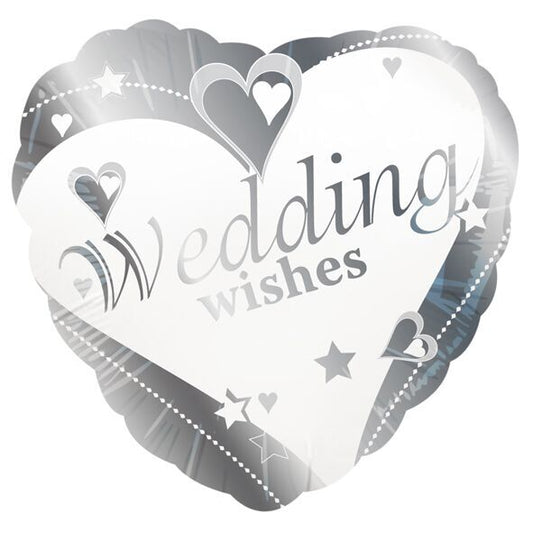 Buy Wedding Wishes Heart Shaped Foil Balloon at NIS Packaging & Party Supply Brisbane, Logan, Gold Coast, Sydney, Melbourne, Australia