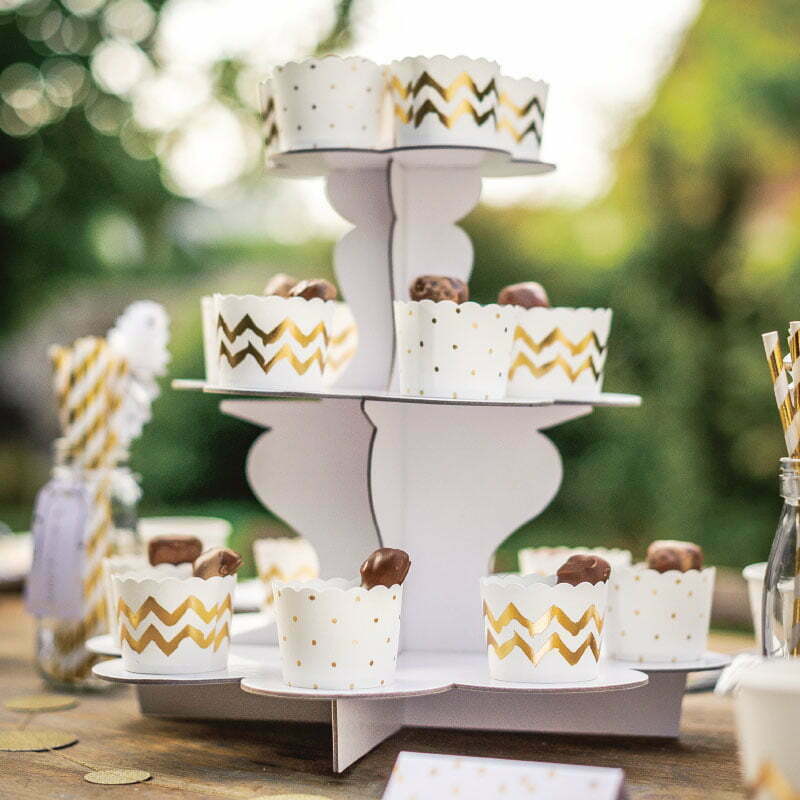 White Solid cakestand 3 layer 1pc