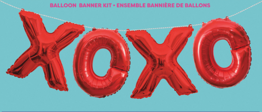 "XOXO" RED FOIL LETTER BALLOON KIT 35.5CM (14")