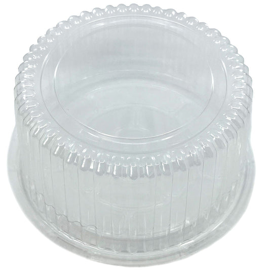 CLEAR CAKE CONTAINER DOME AND CLEAR BASE LARGE 25pk