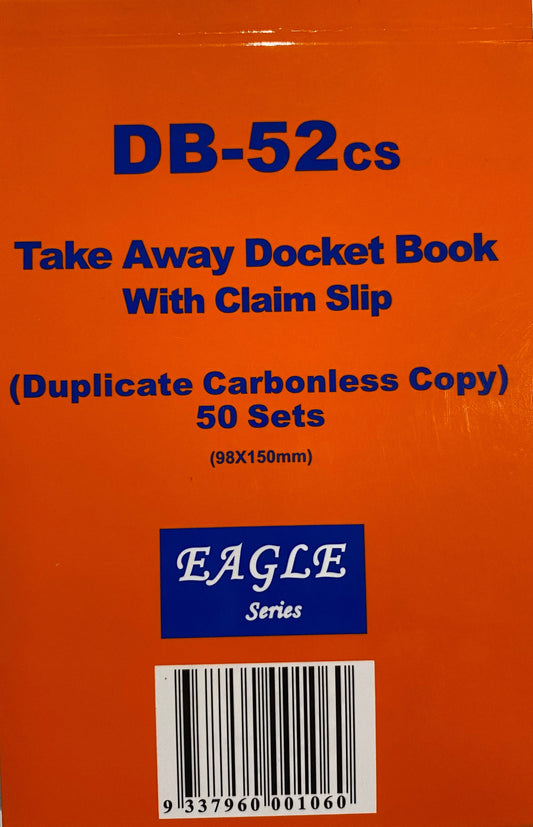 Carbonless Duplicate Take Away Docket Book with Claim Slip 98×150mm (50sets×2page) 1PC