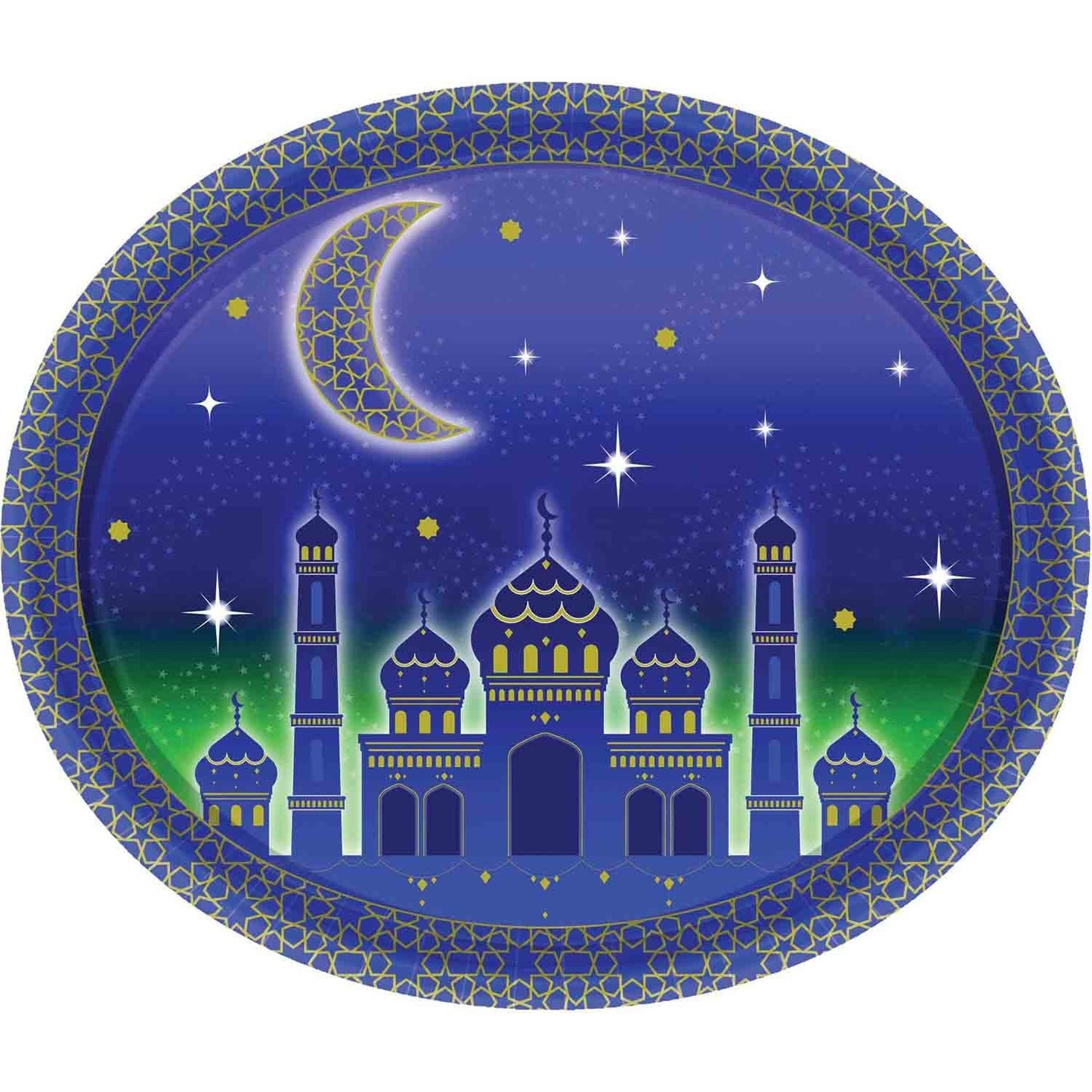 Moon and star Printed Oval 12" Paper Plates