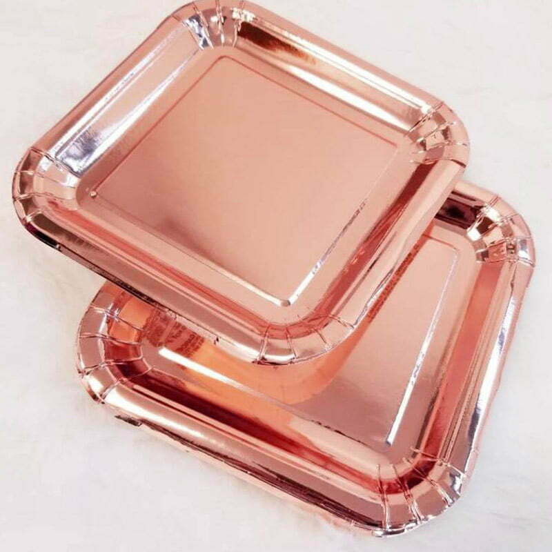 ROSEGOLD 7" Square Plates 8PK