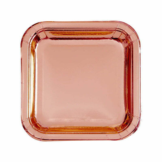 ROSEGOLD 7" Square Plates 8PK