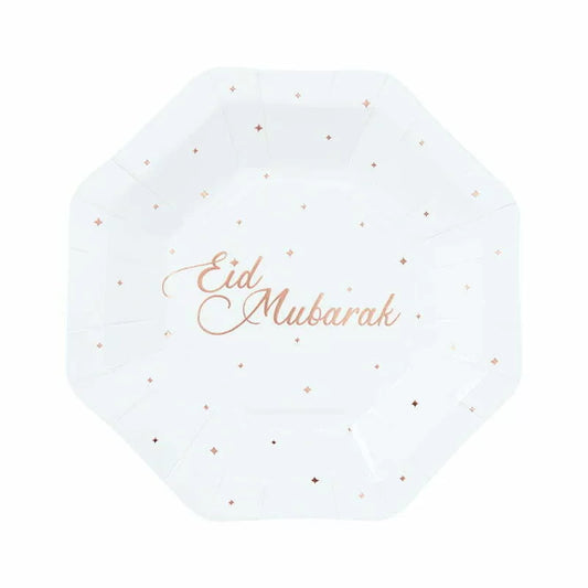 8 EID MUBARAK PLATES – ROSE GOLD 18cm