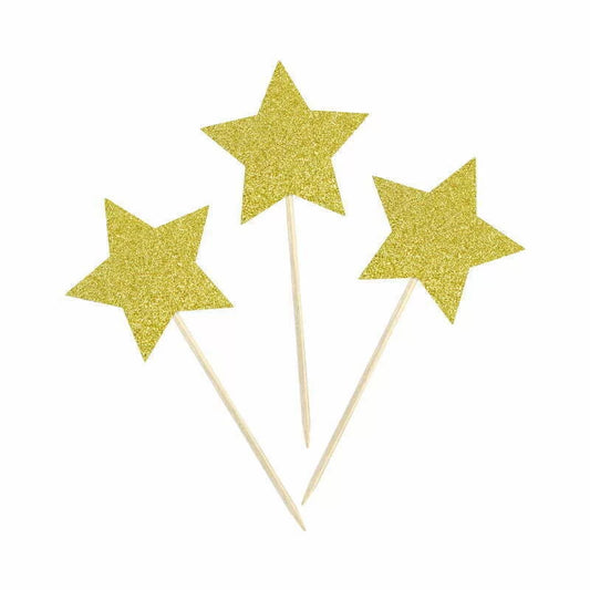 Glitter Gold Star Stick