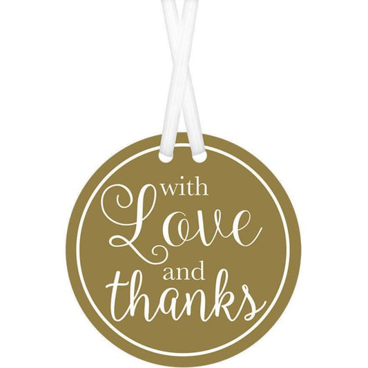 With Love & Thanks Gift Tags - GOLD 25pk