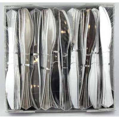 Silver Plastic Knives 190mm 100PK