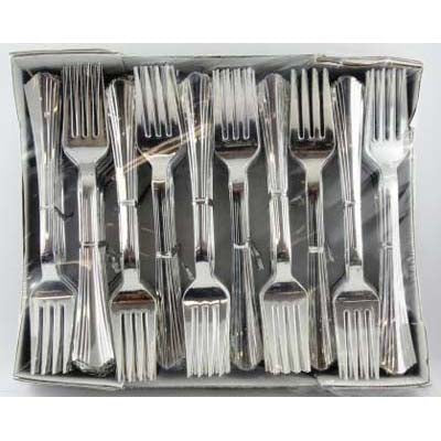 Silver Plastic Forks 170mm 100PK