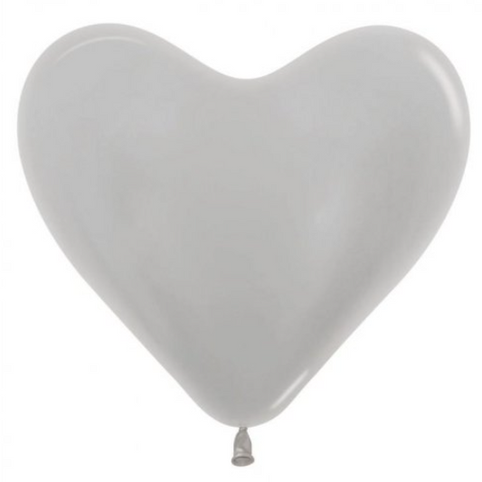 Satin Silver Heart Shape